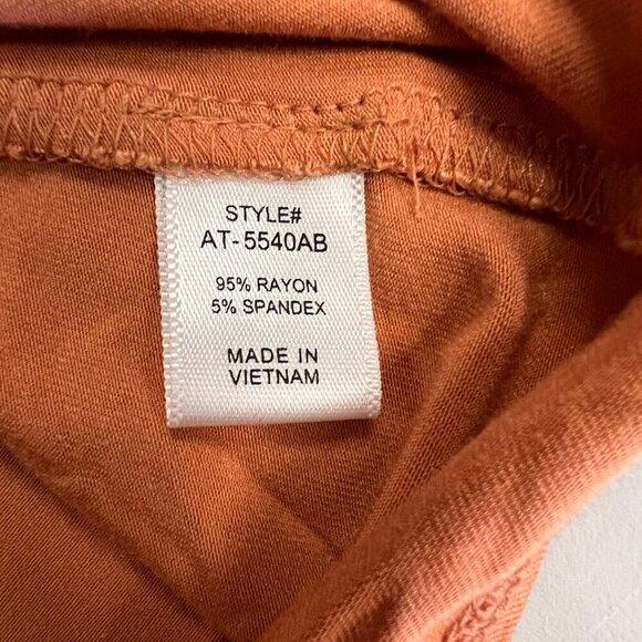 Zenana Women's Sleeveless Tunic Top V-Neck Orange Hi Low Size Large - Picture 9 of 9